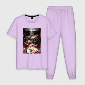 Мужская пижама хлопок с принтом Таня и часы в Курске, 100% хлопок | брюки и футболка прямого кроя, без карманов, на брюках мягкая резинка на поясе и по низу штанин
 | Тематика изображения на принте: 
