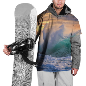 Накидка на куртку 3D с принтом Штормовая волна, накатывающая на берег в Петрозаводске, 100% полиэстер |  | Тематика изображения на принте: 