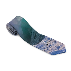 Галстук 3D с принтом Штормовая волна, накатывающая на берег , 100% полиэстер | Длина 148 см; Плотность 150-180 г/м2 | 