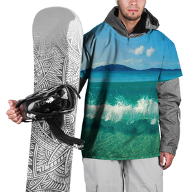 Накидка на куртку 3D с принтом Волна набегает на берег в Петрозаводске, 100% полиэстер |  | Тематика изображения на принте: 