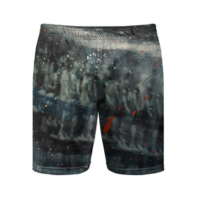 Мужские шорты спортивные с принтом Абстрактные тени и капли красок в Петрозаводске,  |  | 