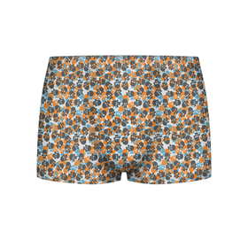 Мужские трусы 3D с принтом Череп с ушами в Ухте, 50% хлопок, 50% полиэстер | классическая посадка, на поясе мягкая тканевая резинка | 