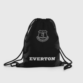 Рюкзак-мешок 3D с принтом Everton sport на темном фоне: символ, надпись в Екатеринбурге, 100% полиэстер | плотность ткани — 200 г/м2, размер — 35 х 45 см; лямки — толстые шнурки, застежка на шнуровке, без карманов и подкладки | 