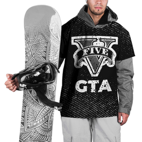 Накидка на куртку 3D с принтом GTA с потертостями на темном фоне в Санкт-Петербурге, 100% полиэстер |  | 