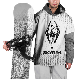 Накидка на куртку 3D с принтом Skyrim с потертостями на светлом фоне в Петрозаводске, 100% полиэстер |  | 