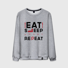 Мужской свитшот хлопок с принтом Надпись: eat sleep Quake repeat , 100% хлопок |  | 