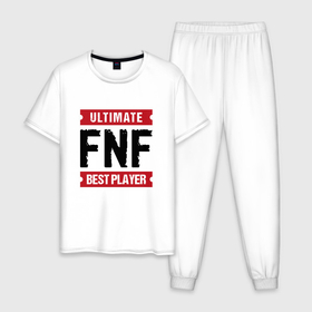Мужская пижама хлопок с принтом FNF: Ultimate Best Player , 100% хлопок | брюки и футболка прямого кроя, без карманов, на брюках мягкая резинка на поясе и по низу штанин
 | Тематика изображения на принте: 