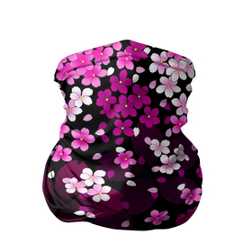 Бандана-труба 3D с принтом Маленькие розовые цветочки в Кировске, 100% полиэстер, ткань с особыми свойствами — Activecool | плотность 150‒180 г/м2; хорошо тянется, но сохраняет форму | 