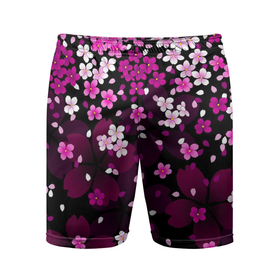 Мужские шорты спортивные с принтом Маленькие розовые цветочки в Тюмени,  |  | 