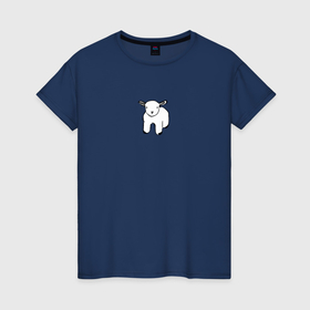 Женская футболка хлопок с принтом Ягненок   Minimal Art , 100% хлопок | прямой крой, круглый вырез горловины, длина до линии бедер, слегка спущенное плечо | 