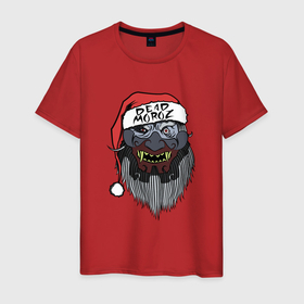 Мужская футболка хлопок с принтом Dead Moroz в Санкт-Петербурге, 100% хлопок | прямой крой, круглый вырез горловины, длина до линии бедер, слегка спущенное плечо. | Тематика изображения на принте: 