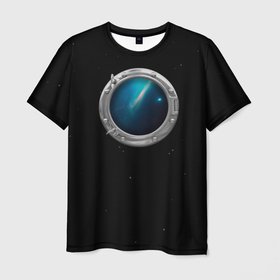 Мужская футболка 3D с принтом Глубокий космический внутренний мир в Новосибирске, 100% полиэфир | прямой крой, круглый вырез горловины, длина до линии бедер | 
