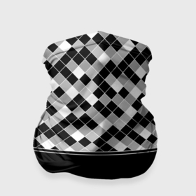 Бандана-труба 3D с принтом Черно белый  геометрический узор , 100% полиэстер, ткань с особыми свойствами — Activecool | плотность 150‒180 г/м2; хорошо тянется, но сохраняет форму | 