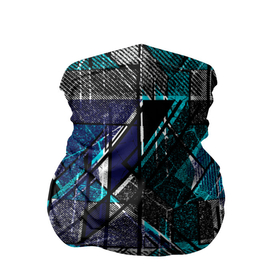 Бандана-труба 3D с принтом Сине   черная гранжевая абстракция в Курске, 100% полиэстер, ткань с особыми свойствами — Activecool | плотность 150‒180 г/м2; хорошо тянется, но сохраняет форму | 