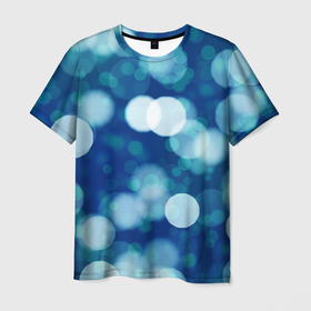 Мужская футболка 3D с принтом Световые блики , 100% полиэфир | прямой крой, круглый вырез горловины, длина до линии бедер | 