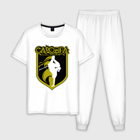 Мужская пижама хлопок с принтом Capoeira   Galera , 100% хлопок | брюки и футболка прямого кроя, без карманов, на брюках мягкая резинка на поясе и по низу штанин
 | Тематика изображения на принте: 
