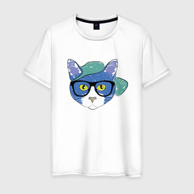Мужская футболка хлопок с принтом Четкий кот в Петрозаводске, 100% хлопок | прямой крой, круглый вырез горловины, длина до линии бедер, слегка спущенное плечо. | 