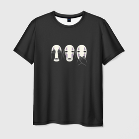 Мужская футболка 3D с принтом Каонаси Безликий в Тюмени, 100% полиэфир | прямой крой, круглый вырез горловины, длина до линии бедер | 