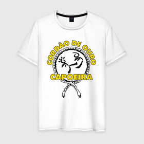Мужская футболка хлопок с принтом Capoeira Cordao de ouro в Белгороде, 100% хлопок | прямой крой, круглый вырез горловины, длина до линии бедер, слегка спущенное плечо. | Тематика изображения на принте: 