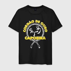 Мужская футболка хлопок с принтом Capoeira   Cordao de ouro в Белгороде, 100% хлопок | прямой крой, круглый вырез горловины, длина до линии бедер, слегка спущенное плечо. | Тематика изображения на принте: 