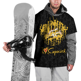 Накидка на куртку 3D с принтом I love Capoeira Heart в Екатеринбурге, 100% полиэстер |  | Тематика изображения на принте: 