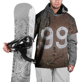 Накидка на куртку 3D с принтом Номер 99 на ржавом металле в Тюмени, 100% полиэстер |  | 