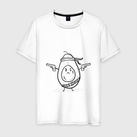 Мужская футболка хлопок с принтом Авокадо с пистолетами в Белгороде, 100% хлопок | прямой крой, круглый вырез горловины, длина до линии бедер, слегка спущенное плечо. | 