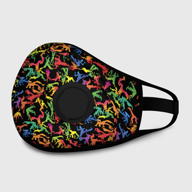 Маска из неопрена с принтом Capoeira color mens в Ухте, неопрен 100% | Форма огибающая нос. Резинки для ушей с дополнительной резинкой на затылке. Клапан для выдоха для активного дыхания при занятиях спортом. Эластичный материал маски и окантовки для лучшего растяжения и прилегания маски.  | 