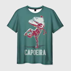 Мужская футболка 3D с принтом Capoeira fighter в Курске, 100% полиэфир | прямой крой, круглый вырез горловины, длина до линии бедер | 