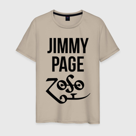 Мужская футболка хлопок с принтом Jimmy Page   Led Zeppelin   legend в Кировске, 100% хлопок | прямой крой, круглый вырез горловины, длина до линии бедер, слегка спущенное плечо. | 
