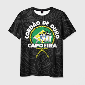 Мужская футболка 3D с принтом Capoeira Cordao de ouro flag of Brazil в Петрозаводске, 100% полиэфир | прямой крой, круглый вырез горловины, длина до линии бедер | 