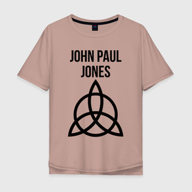 Мужская футболка хлопок Oversize с принтом John Paul Jones   Led Zeppelin   legend в Санкт-Петербурге, 100% хлопок | свободный крой, круглый ворот, “спинка” длиннее передней части | 