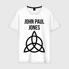 Мужская футболка хлопок с принтом John Paul Jones   Led Zeppelin   legend в Новосибирске, 100% хлопок | прямой крой, круглый вырез горловины, длина до линии бедер, слегка спущенное плечо. | 