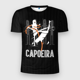 Мужская футболка 3D Slim с принтом Capoeira   duel , 100% полиэстер с улучшенными характеристиками | приталенный силуэт, круглая горловина, широкие плечи, сужается к линии бедра | Тематика изображения на принте: 
