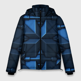 Мужская зимняя куртка 3D с принтом Синяя объёмная броня киборга , верх — 100% полиэстер; подкладка — 100% полиэстер; утеплитель — 100% полиэстер | длина ниже бедра, свободный силуэт Оверсайз. Есть воротник-стойка, отстегивающийся капюшон и ветрозащитная планка. 

Боковые карманы с листочкой на кнопках и внутренний карман на молнии. | 