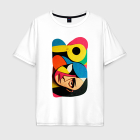 Мужская футболка хлопок Oversize с принтом Поп арт в стиле Пабло Пикассо в Белгороде, 100% хлопок | свободный крой, круглый ворот, “спинка” длиннее передней части | 