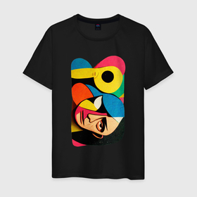 Мужская футболка хлопок с принтом Поп арт в стиле Пабло Пикассо в Белгороде, 100% хлопок | прямой крой, круглый вырез горловины, длина до линии бедер, слегка спущенное плечо. | Тематика изображения на принте: 