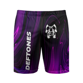 Мужские шорты спортивные с принтом Deftones violet plasma в Кировске,  |  | 