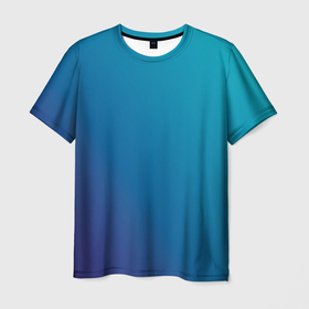 Мужская футболка 3D с принтом Градиент   морская глубина в Екатеринбурге, 100% полиэфир | прямой крой, круглый вырез горловины, длина до линии бедер | 
