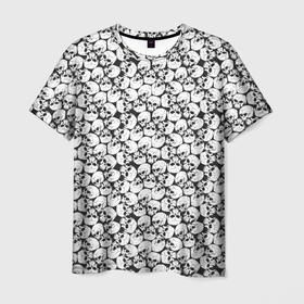 Мужская футболка 3D с принтом Череп с глазницами в Петрозаводске, 100% полиэфир | прямой крой, круглый вырез горловины, длина до линии бедер | 