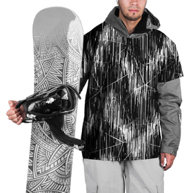 Накидка на куртку 3D с принтом Черно белые штрихи, зигзаг в Санкт-Петербурге, 100% полиэстер |  | 