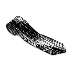 Галстук 3D с принтом Черно белые штрихи, зигзаг в Санкт-Петербурге, 100% полиэстер | Длина 148 см; Плотность 150-180 г/м2 | 