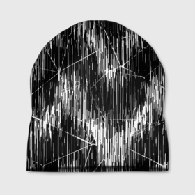 Шапка 3D с принтом Черно белые штрихи, зигзаг в Тюмени, 100% полиэстер | универсальный размер, печать по всей поверхности изделия | 