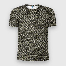 Мужская футболка 3D Slim с принтом Русская кольчуга в Белгороде, 100% полиэстер с улучшенными характеристиками | приталенный силуэт, круглая горловина, широкие плечи, сужается к линии бедра | 