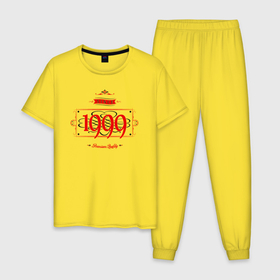 Мужская пижама хлопок с принтом C 1999 премиум качество в Тюмени, 100% хлопок | брюки и футболка прямого кроя, без карманов, на брюках мягкая резинка на поясе и по низу штанин
 | Тематика изображения на принте: 