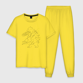 Мужская пижама хлопок с принтом Медвежьи объятия в Тюмени, 100% хлопок | брюки и футболка прямого кроя, без карманов, на брюках мягкая резинка на поясе и по низу штанин
 | 