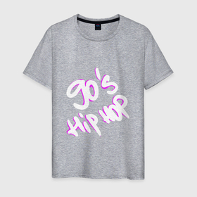 Мужская футболка хлопок с принтом 90s Hip Hop в Петрозаводске, 100% хлопок | прямой крой, круглый вырез горловины, длина до линии бедер, слегка спущенное плечо. | Тематика изображения на принте: 