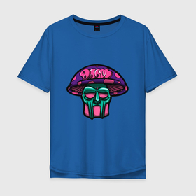 Мужская футболка хлопок Oversize с принтом MF Doom Mushroom в Екатеринбурге, 100% хлопок | свободный крой, круглый ворот, “спинка” длиннее передней части | Тематика изображения на принте: 