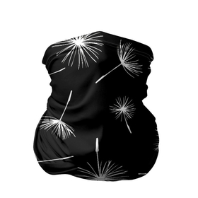Бандана-труба 3D с принтом Семена одуванчика на чёрном фоне в Белгороде, 100% полиэстер, ткань с особыми свойствами — Activecool | плотность 150‒180 г/м2; хорошо тянется, но сохраняет форму | 