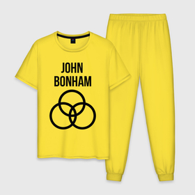 Мужская пижама хлопок с принтом John Bonham   Led Zeppelin   legend в Белгороде, 100% хлопок | брюки и футболка прямого кроя, без карманов, на брюках мягкая резинка на поясе и по низу штанин
 | 